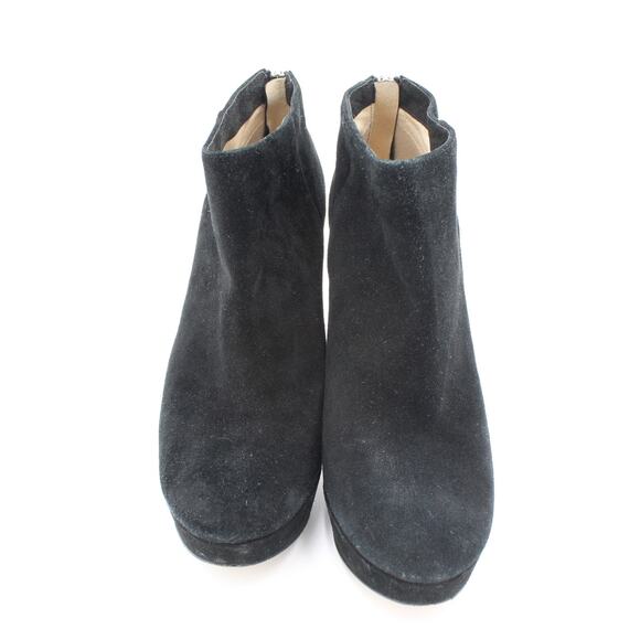 Michael Kors Suede Heels Womens 9.5 Black Platform Bootie Zip Classic Career - Picture 3 of 11